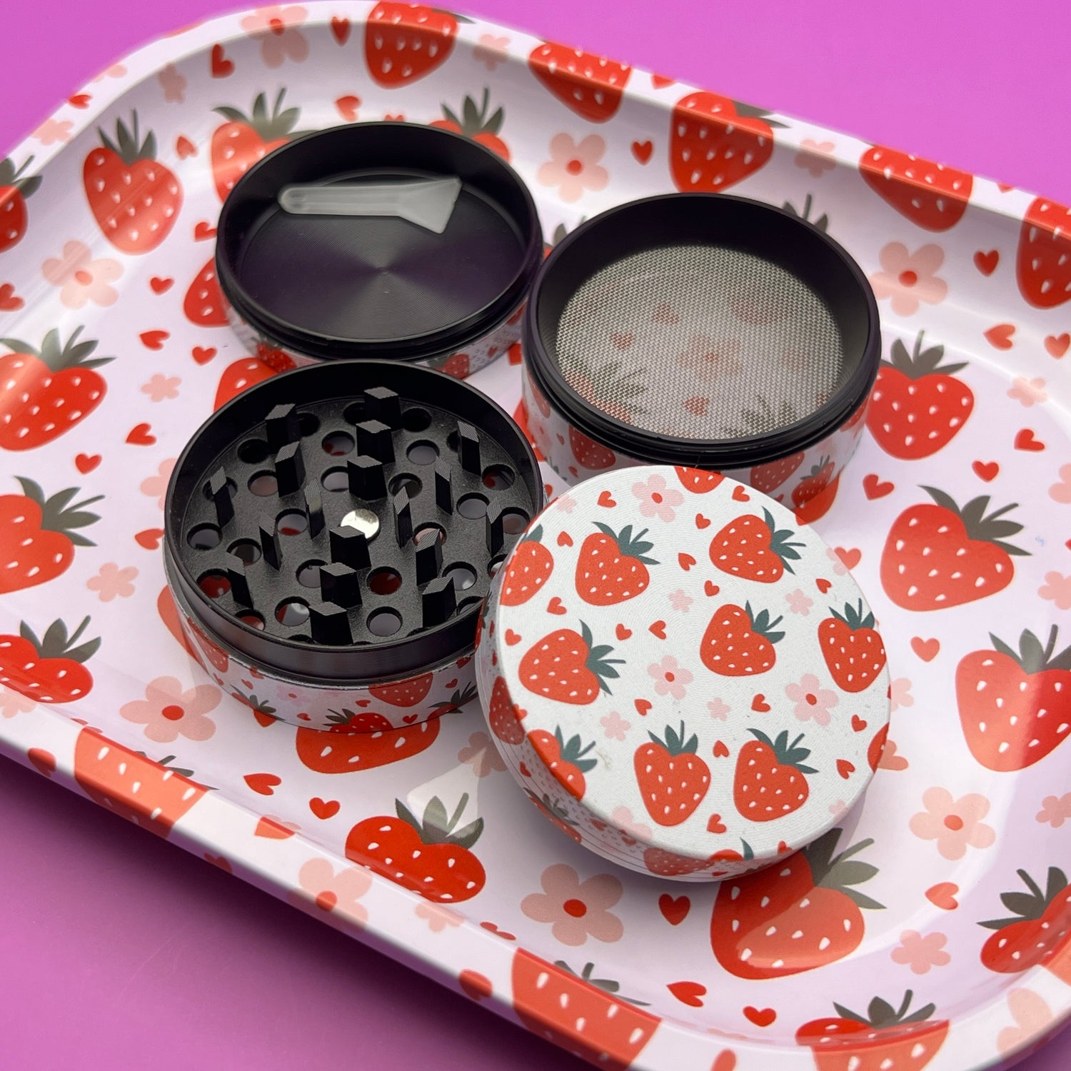 rolling tray grinder set
