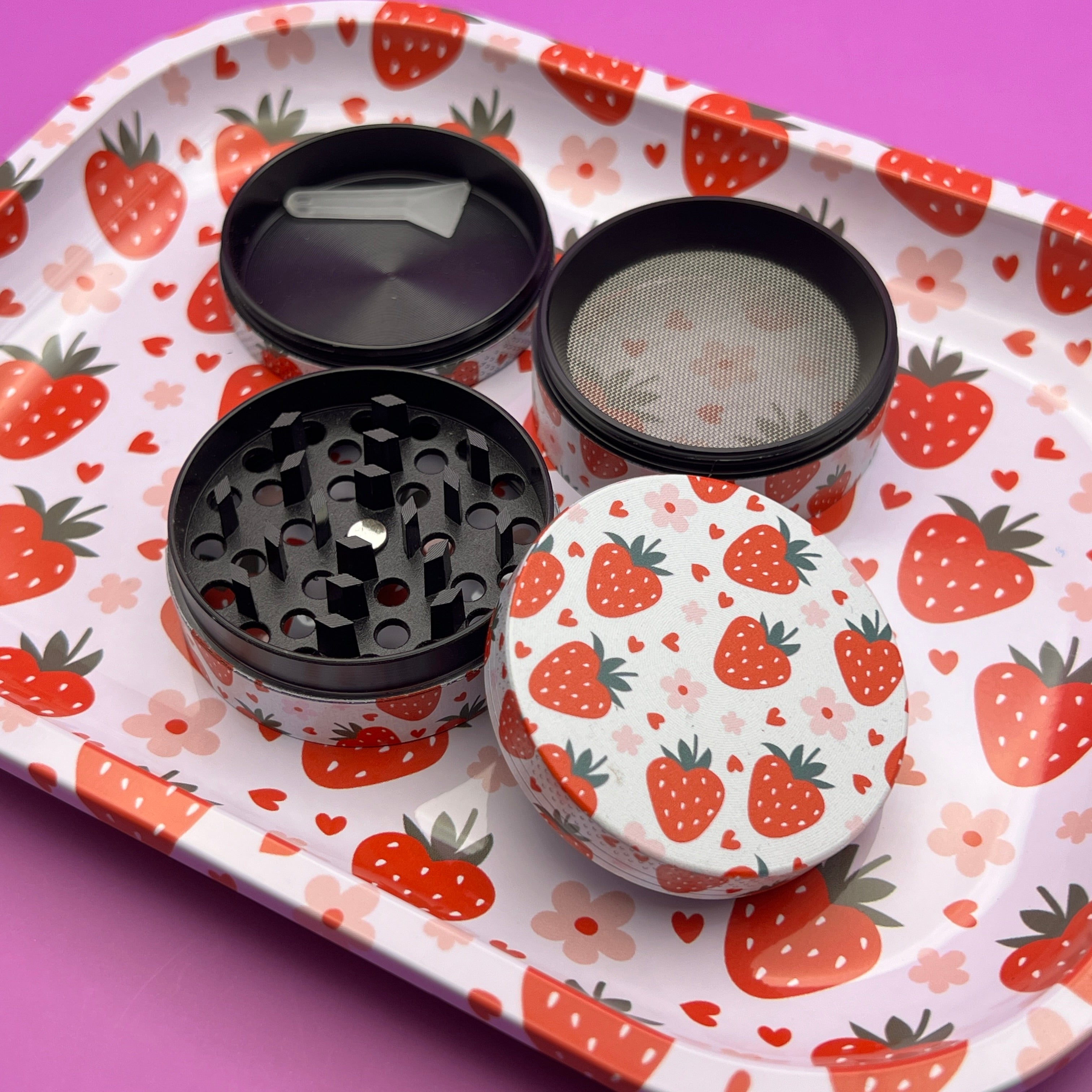 rolling tray grinder set