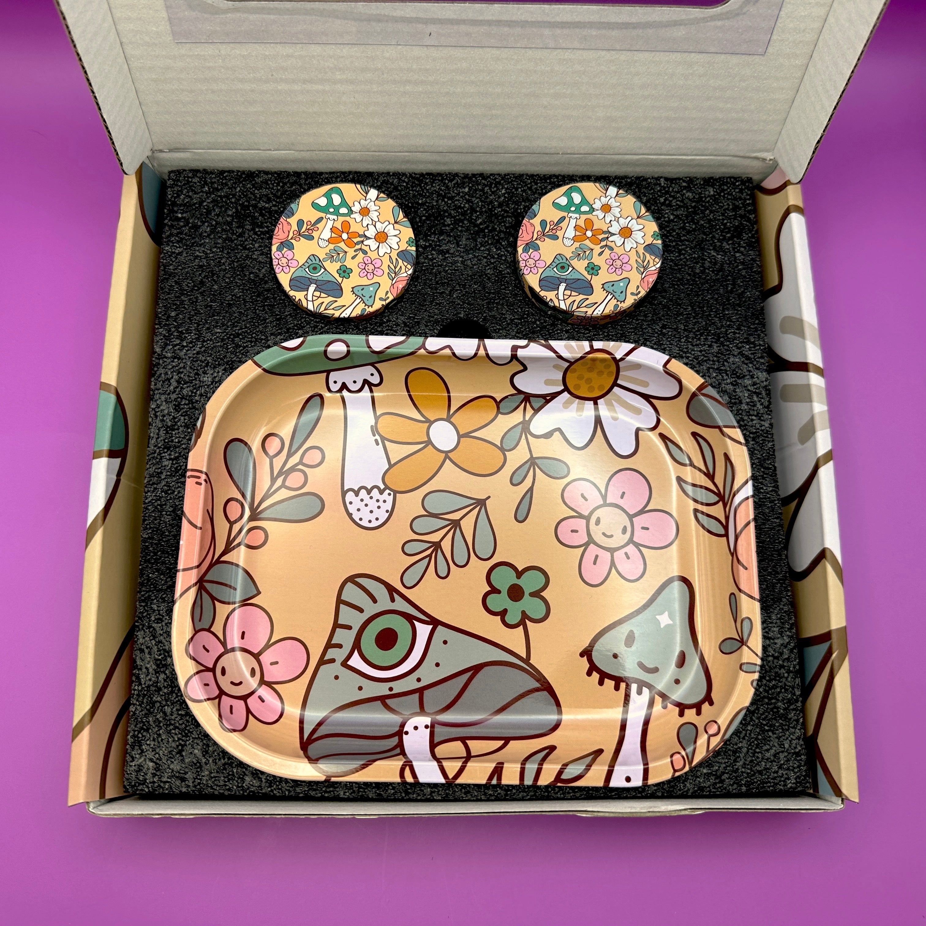 rolling tray grinder set