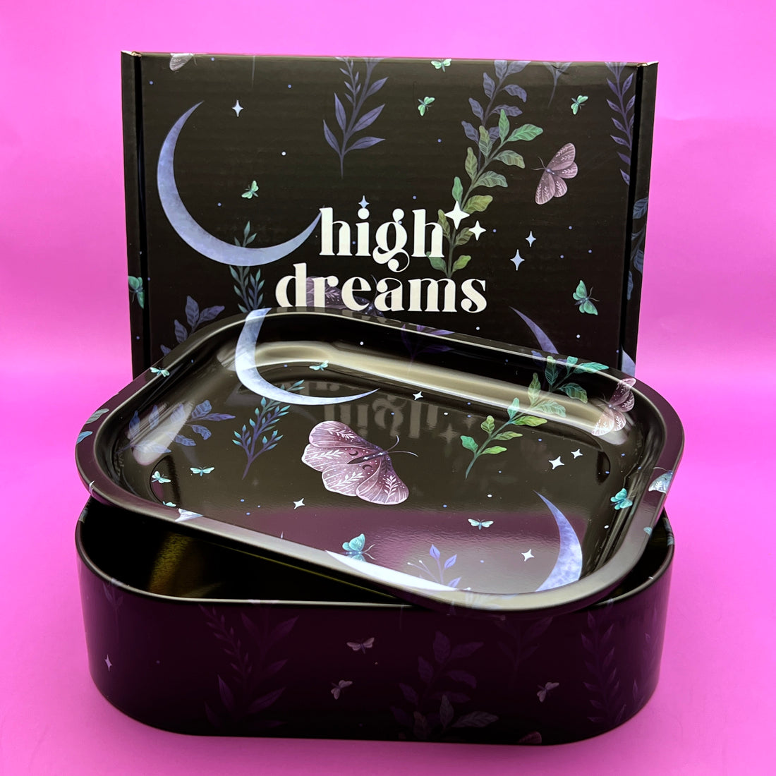 tin box with rolling tray lid