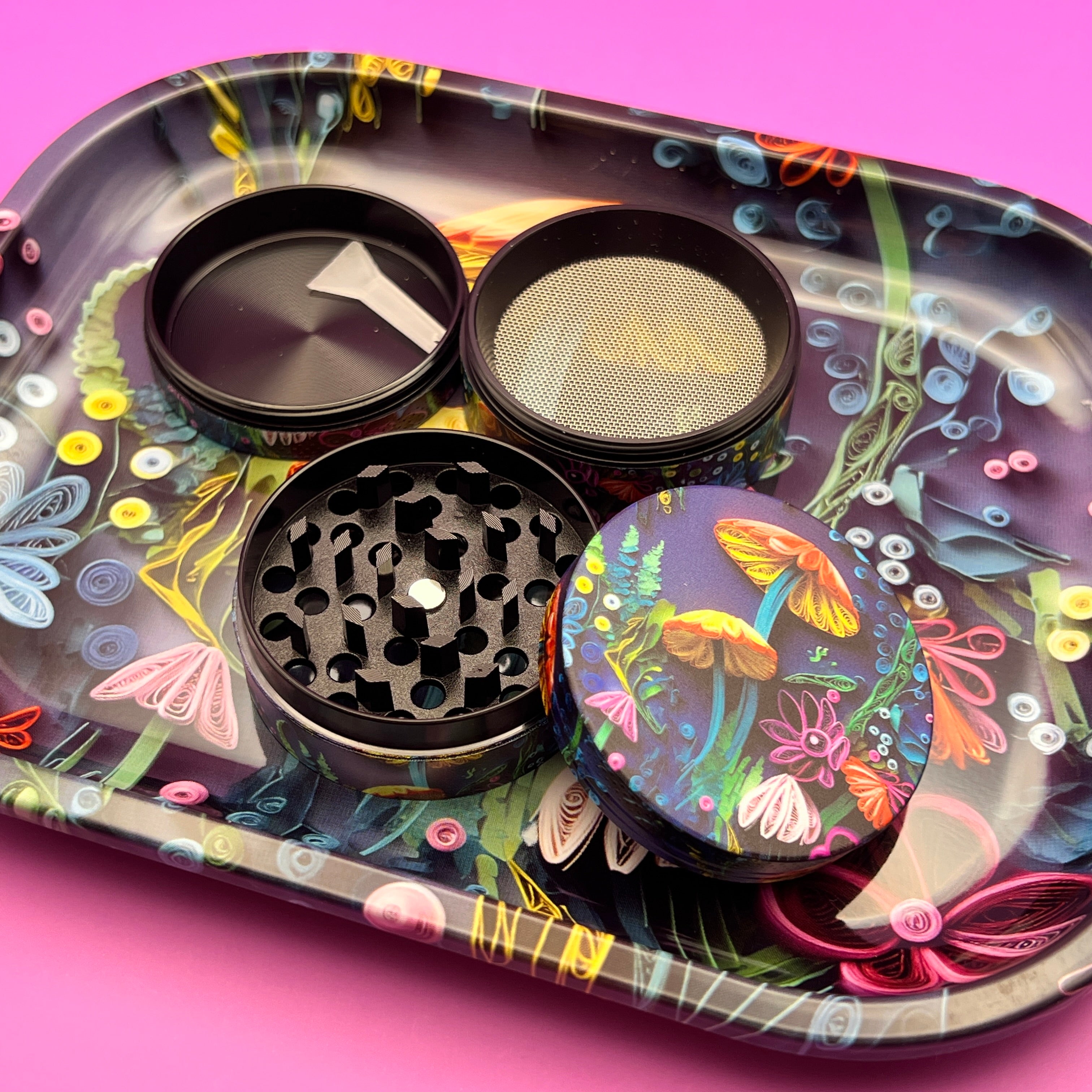 tray and grinder set