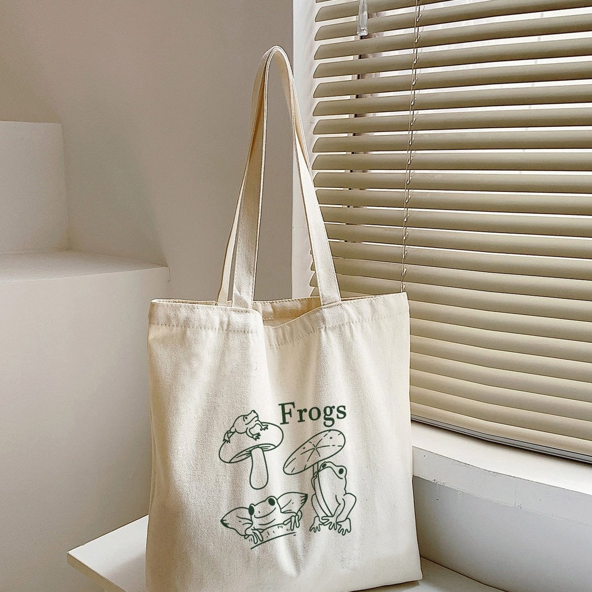 Frog Mushroom Pattern Shopper Bag High Dreams