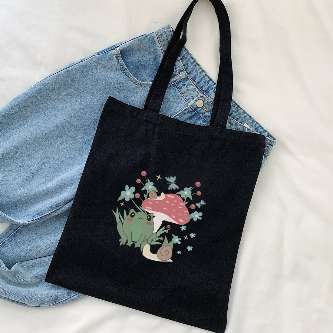 Frog Mushroom Pattern Shopper Bag High Dreams