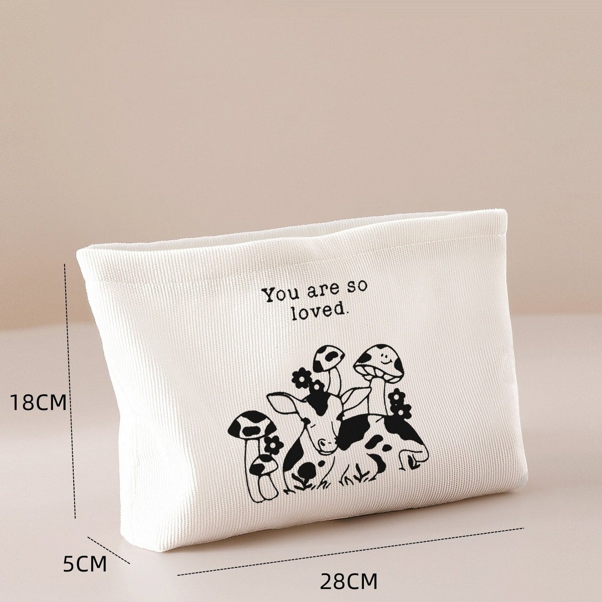 Zipper Makeup Bag "Mushroom Cow" High Dreams