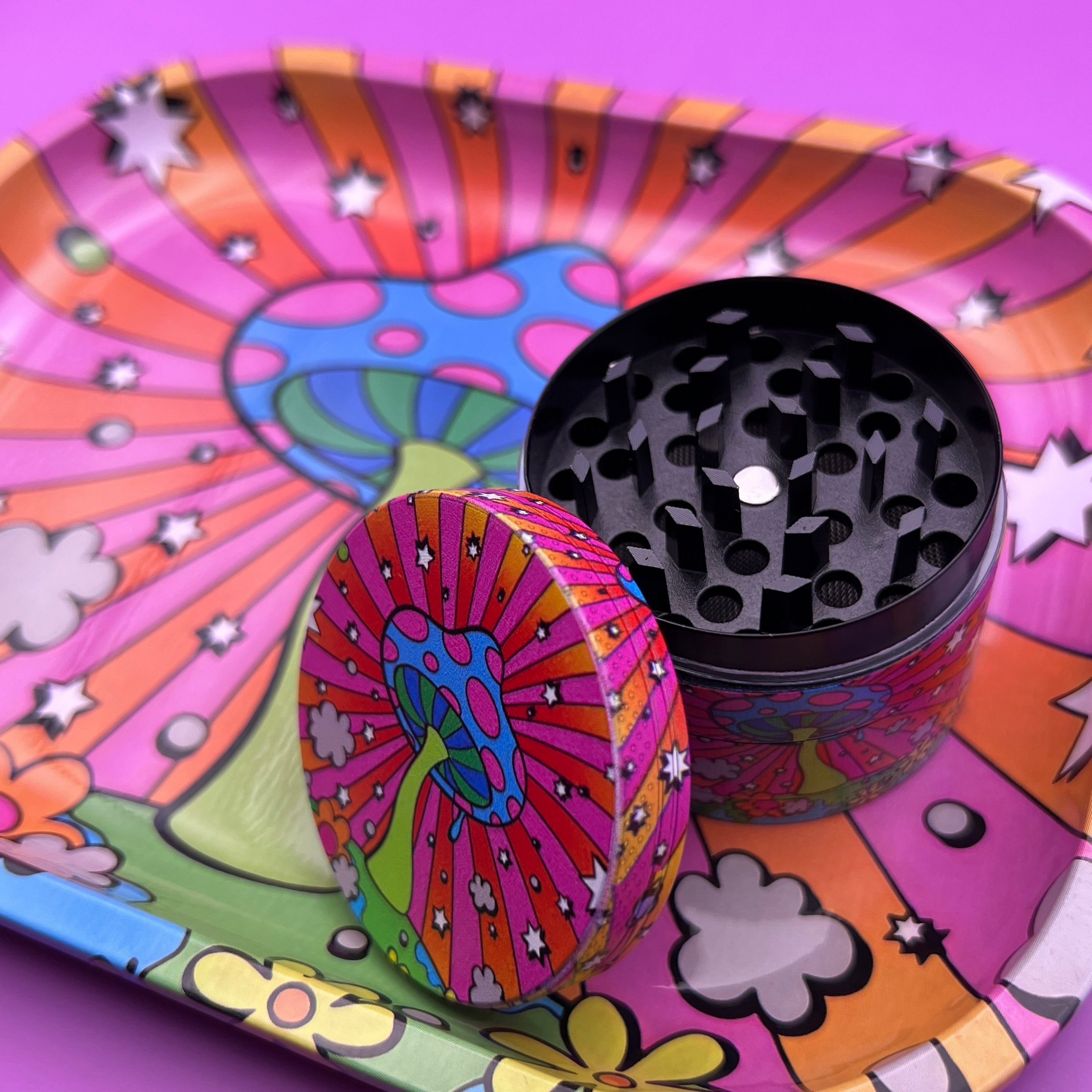 rolling tray grinder set