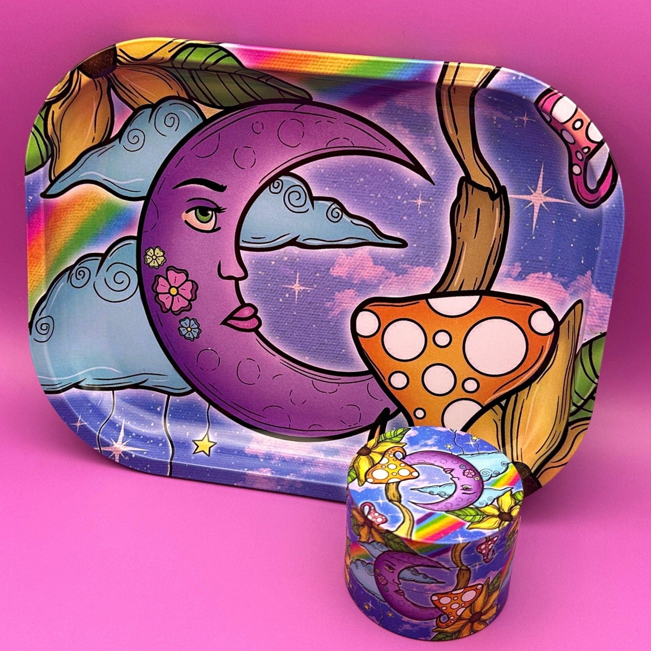 rolling tray grinder set