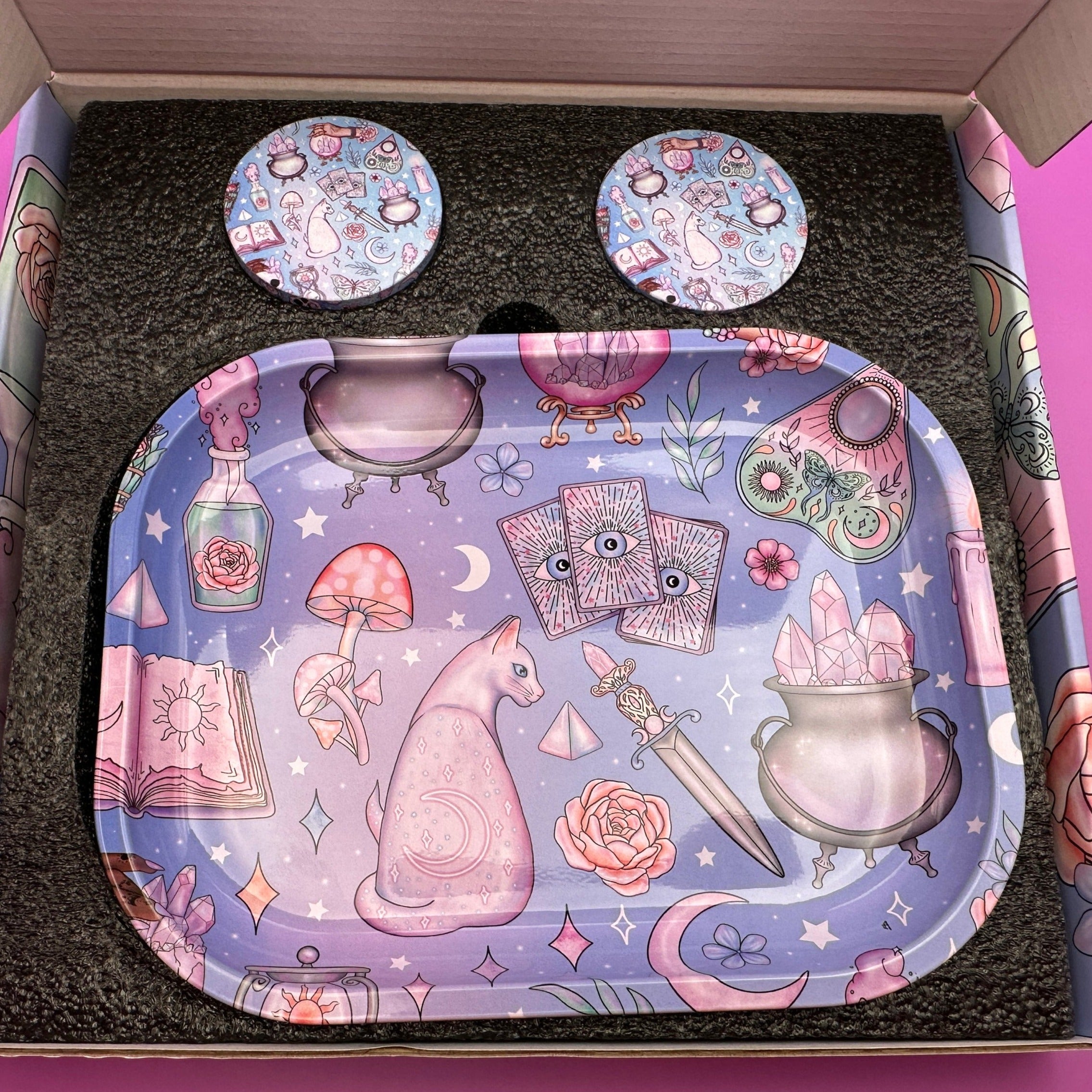 rolling tray grinder set
