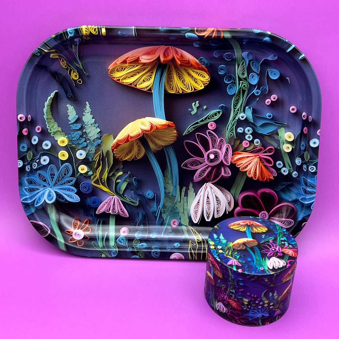 rolling tray grinder set