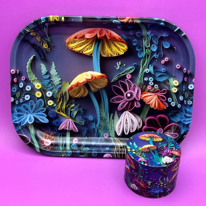 rolling tray grinder set