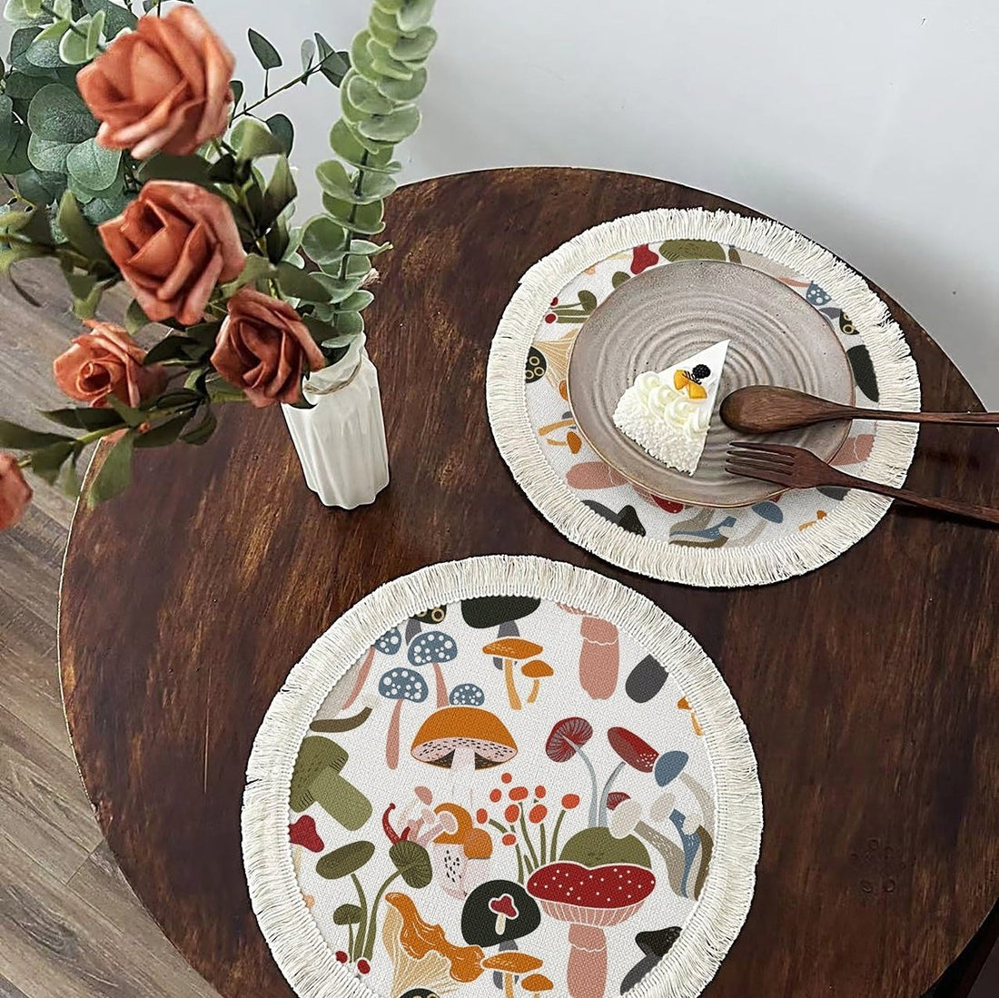 Fringe Trim Placemat "Mushroom" High Dreams