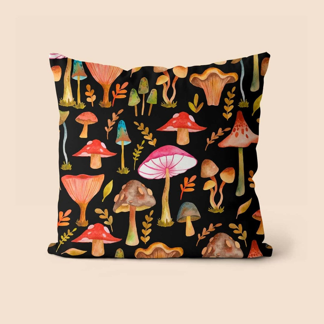 Mushroom Print Cushion Cover Without Filler High Dreams