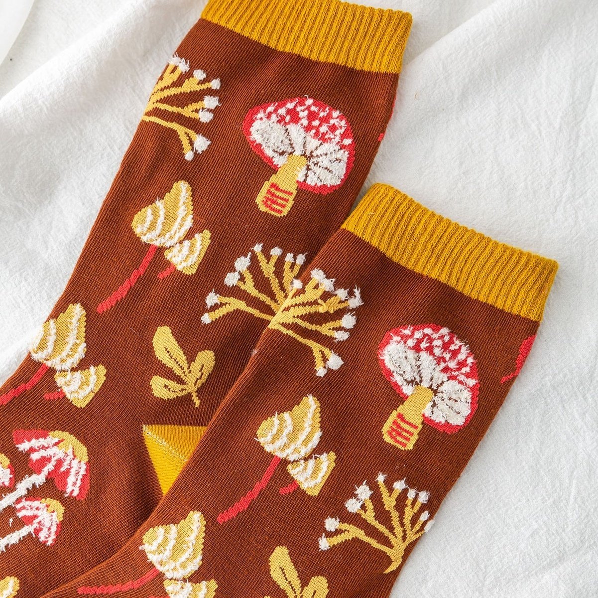 Mushroom Pattern Crew Socks High Dreams