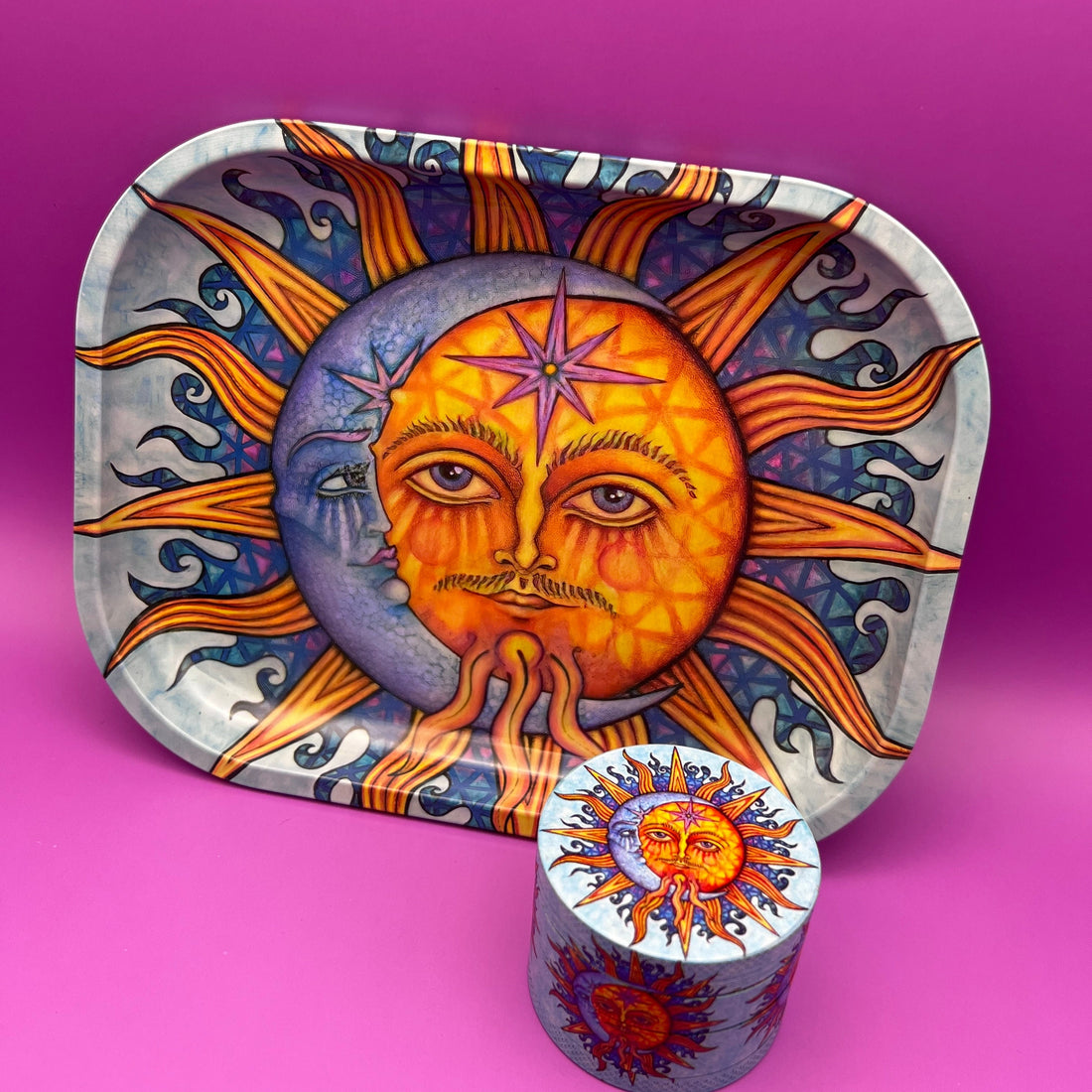 rolling tray grinder set