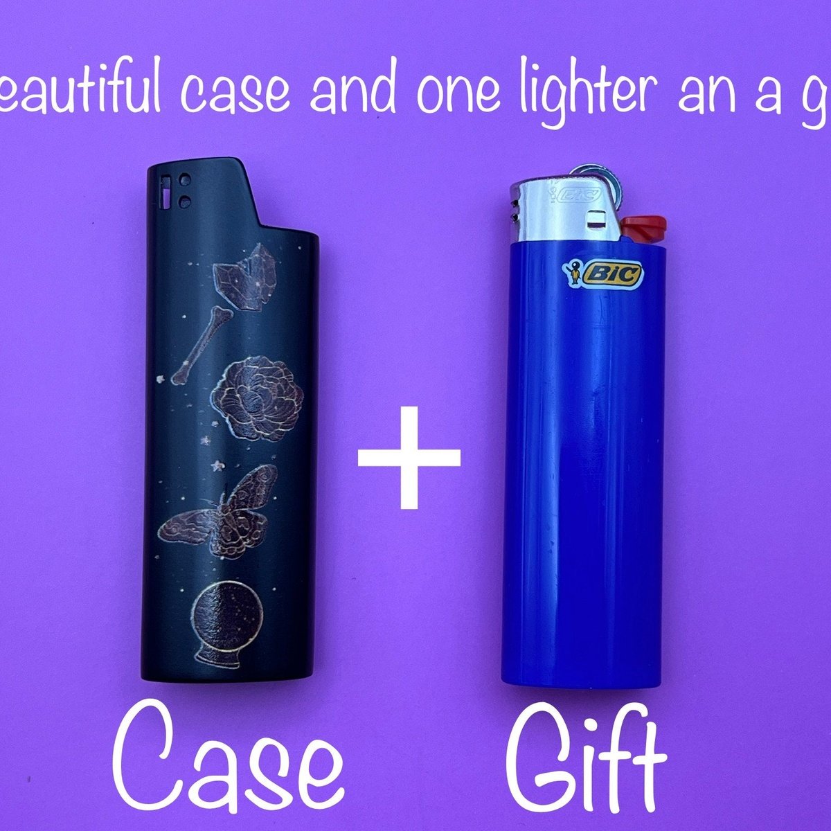 Lighter Holder Magic, Lighter Butterfly Print, Metal Lighter Cover, Lighter Case Dimond, Print Lighter Sleeve, Beautiful Girly Lighter
