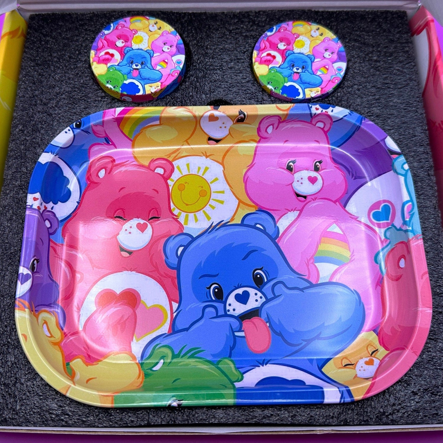 care bears rolling tray grinder set